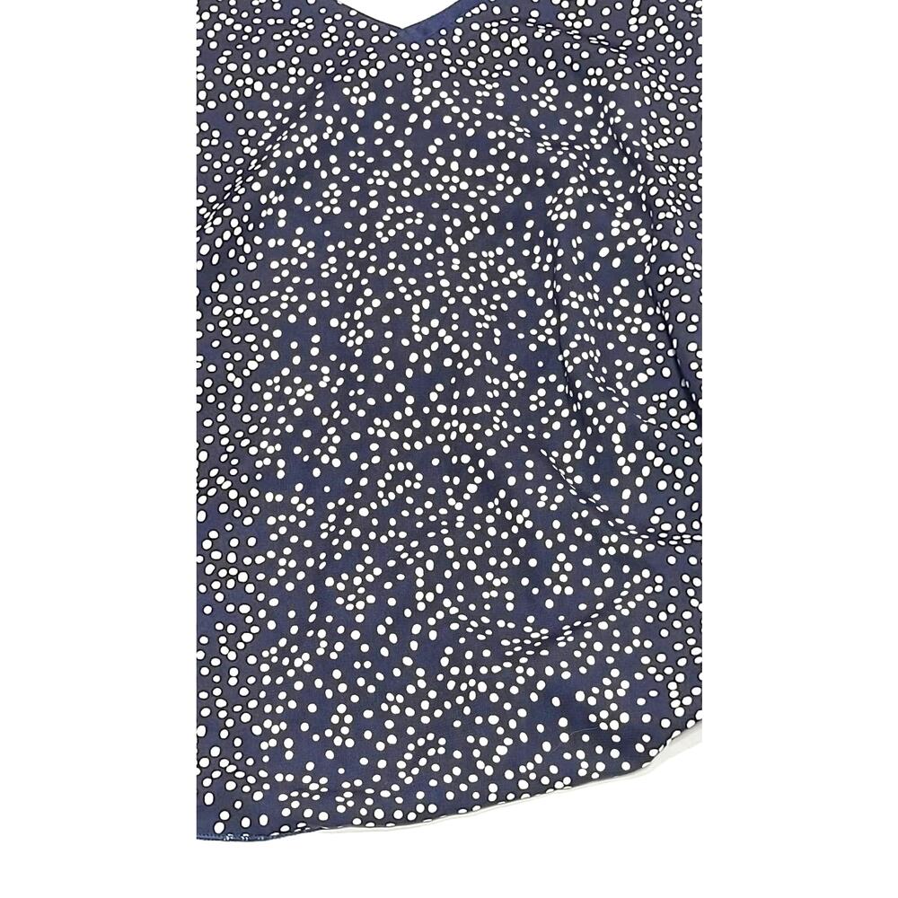 Mts navy polka dot sleeveless blouse side tie women's small - Picture 2 of 5